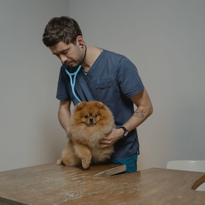Veterinar pregledava psa stetoskopom